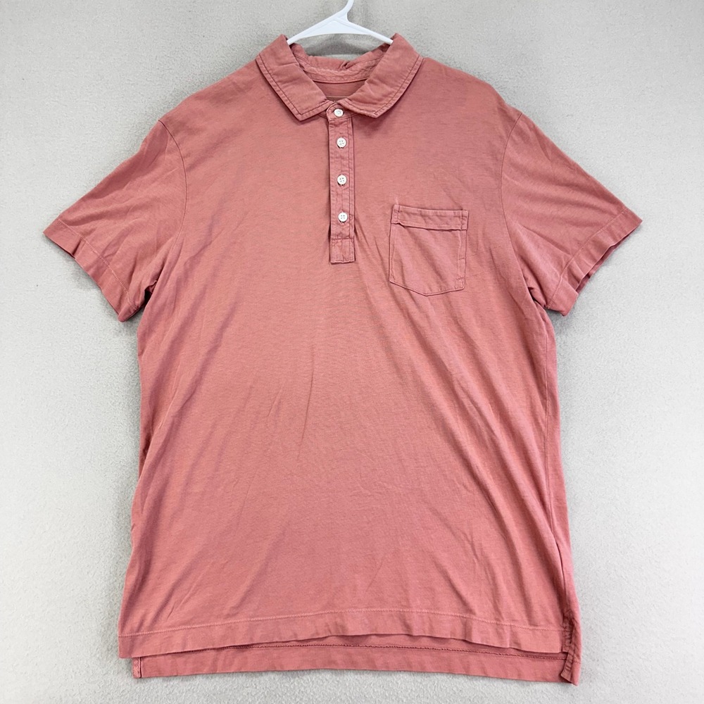 Billy Reid Polo Shirt Mens Large Dusty Pink Organic Cotton Soft Sustainable Work